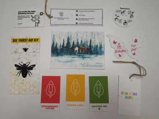 2023 OEM Free Sample Plantable Seed Paper Cards with Hot Stamping