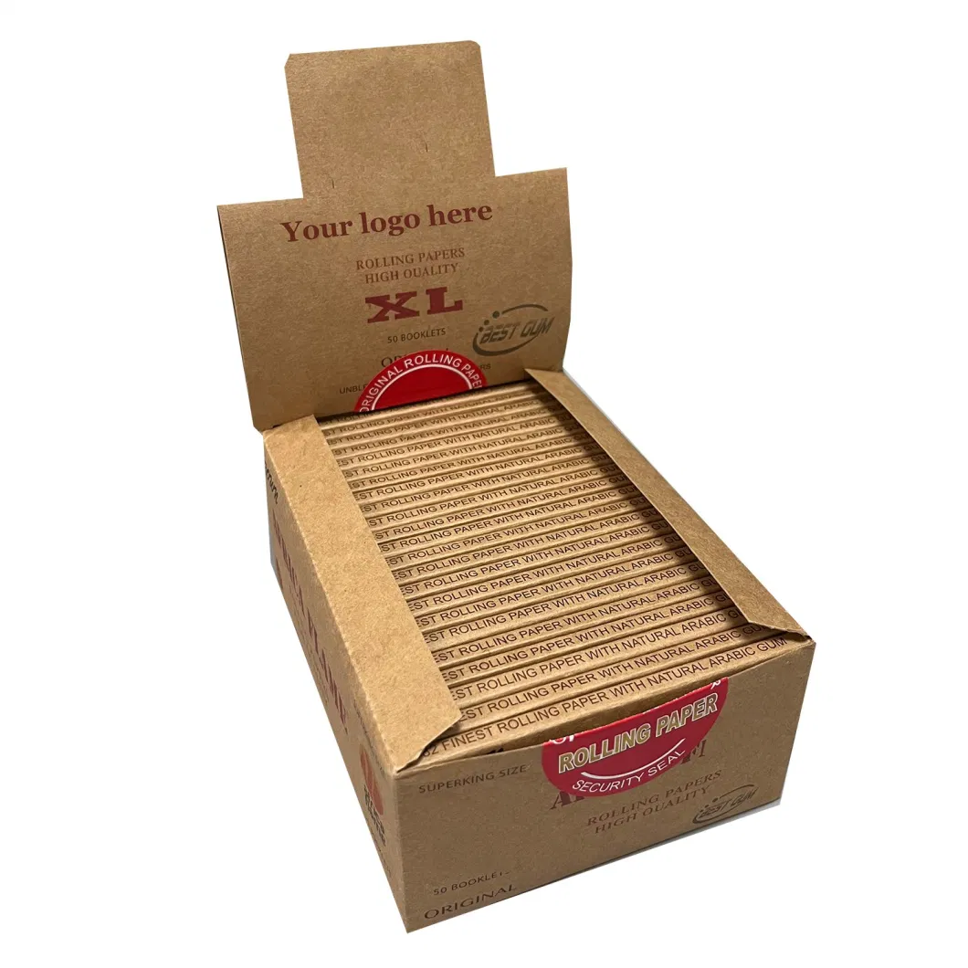 OEM Superking Size 12.5GSM Unbleached Brown Color Rolling Paper Factory