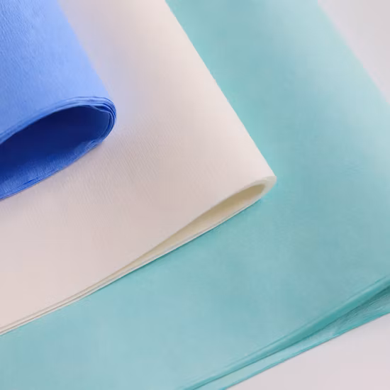 Fogli di carta crespa Carta da imballaggio per sterilizzazione chirurgica medica Carta crespa medica