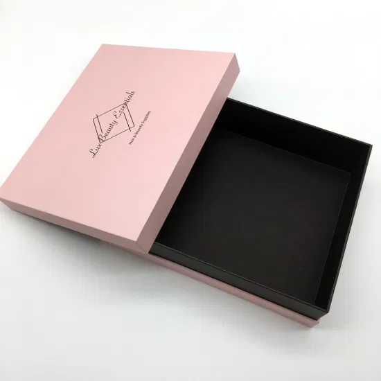 Confezione regalo di lusso personalizzata in pardboard rosa, confezione regalo per gioielli con estensione dei capelli